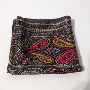 Paisley Scarf Mid Size Handrolled Autumn Fall Brown